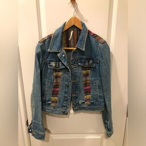 Free People distressed denim jacket